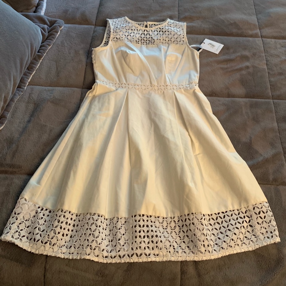 Calvin Klein white midi dress